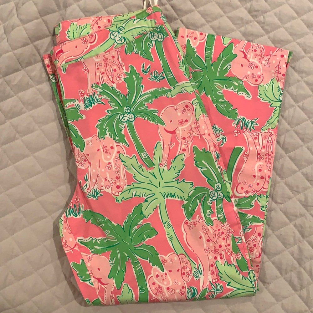 Rare Lilly Pulitzer Taboo Palm Tree Pants size 2